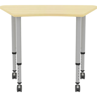 lorell-attune-height-adjustable-multipurpose-curved-table-for-table-toptrapezoid-top-adjustable-height-2662-to-3362-adjustment-x-60-table-top-width-x-2362-table-top-depth-3362-height-assembly-required-laminated-maple-laminat_llr69584 - 3