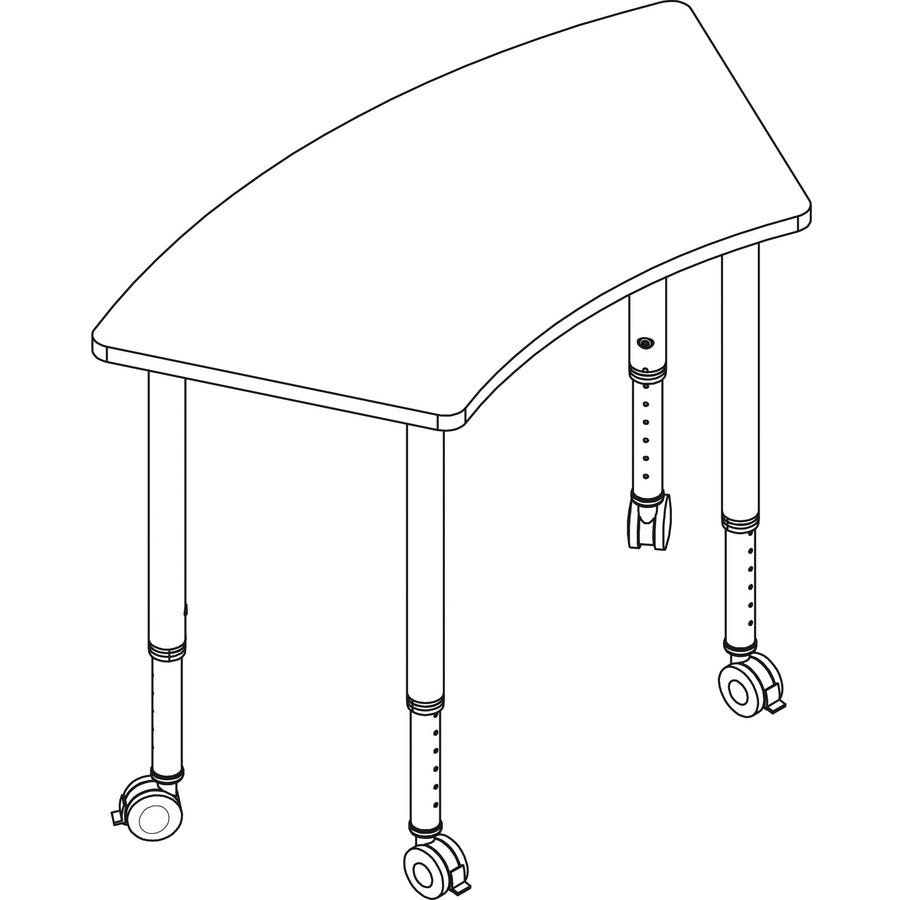 lorell-attune-height-adjustable-multipurpose-curved-table-for-table-toptrapezoid-top-adjustable-height-2662-to-3362-adjustment-x-60-table-top-width-x-2362-table-top-depth-3362-height-assembly-required-laminated-maple-laminat_llr69584 - 7