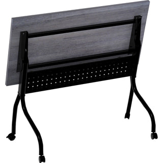 Lorell Flip Top Training Table - For - Table TopCharcoal Rectangle, Melamine Top - Black Four Leg Base - 4 Legs x 48" Table Top Width x 23.60" Table Top Depth - 29.50" Height - Melamine - 1 Each