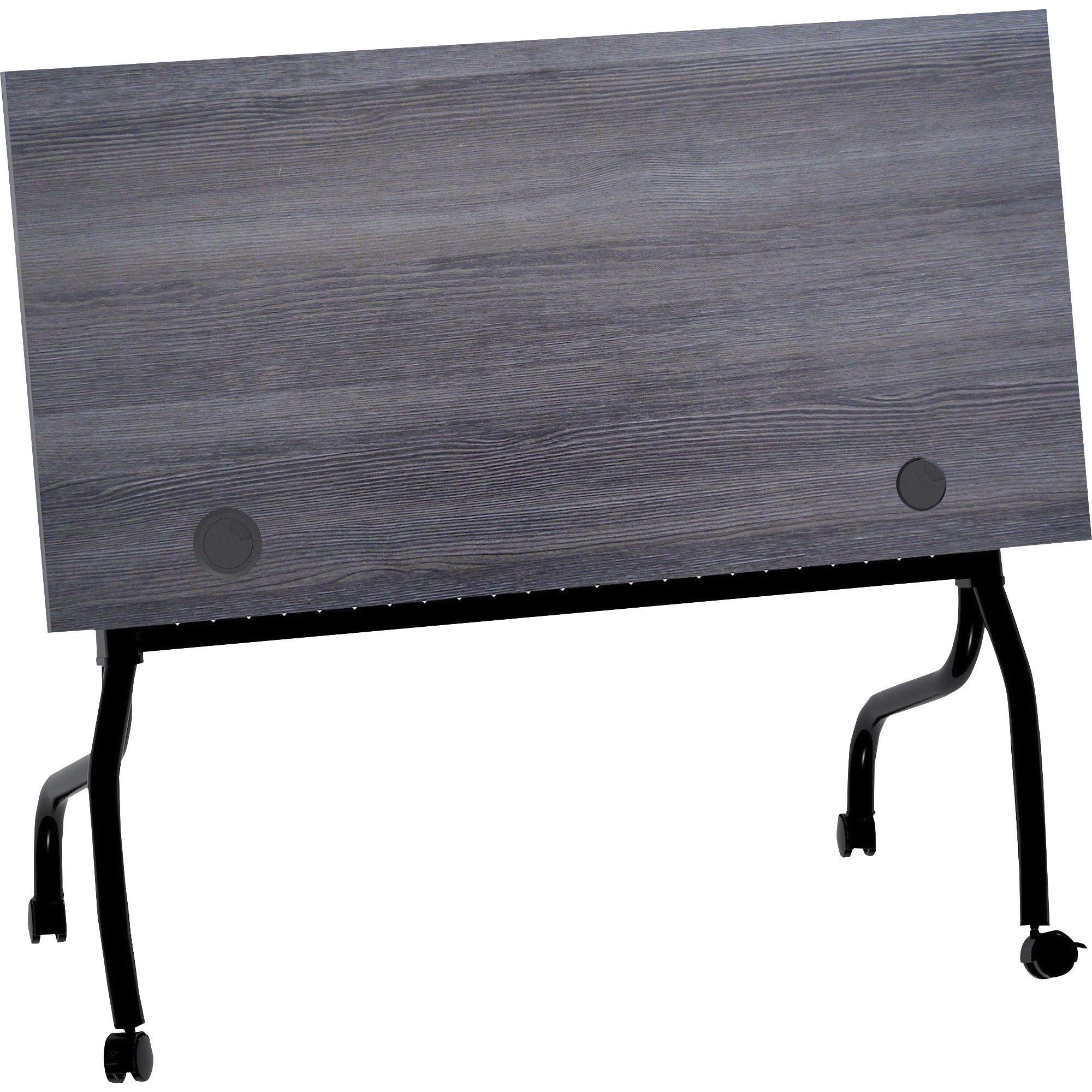 lorell-flip-top-training-table-for-table-topcharcoal-rectangle-melamine-top-black-four-leg-base-4-legs-x-48-table-top-width-x-2360-table-top-depth-2950-height-melamine-1-each_llr59489 - 6
