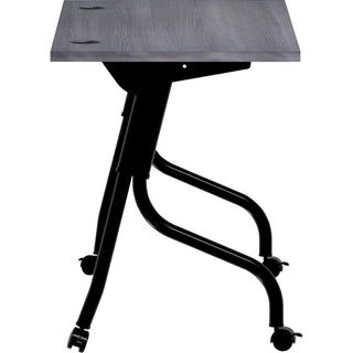 Lorell Flip Top Training Table - For - Table TopCharcoal Rectangle, Melamine Top - Black Four Leg Base - 4 Legs x 48" Table Top Width x 23.60" Table Top Depth - 29.50" Height - Melamine - 1 Each