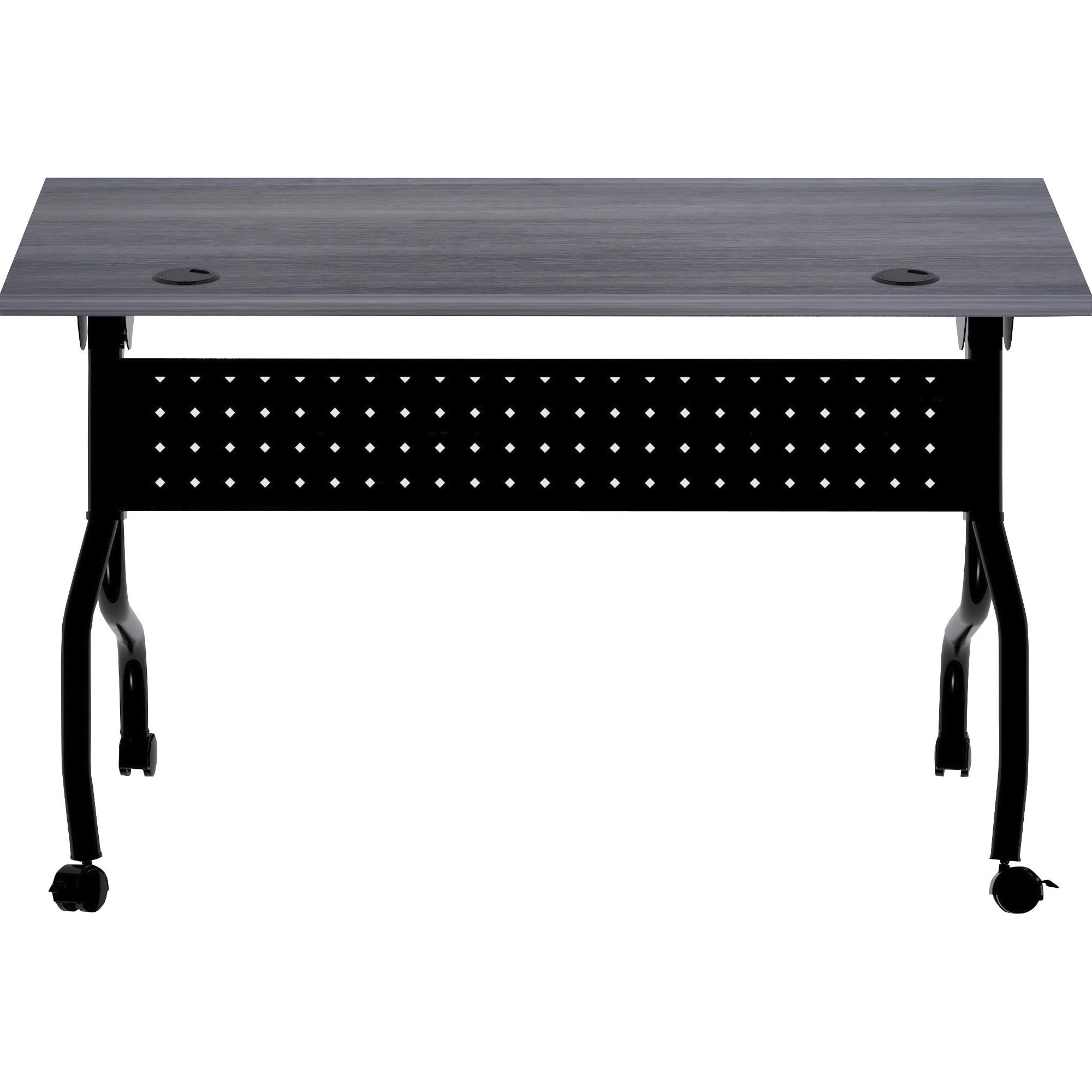 lorell-flip-top-training-table-for-table-topcharcoal-rectangle-melamine-top-black-four-leg-base-4-legs-x-48-table-top-width-x-2360-table-top-depth-2950-height-melamine-1-each_llr59489 - 5