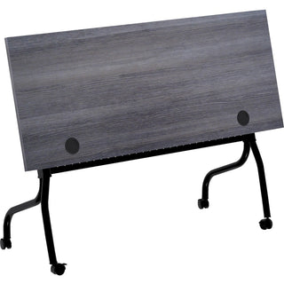 Lorell Flip Top Training Table - For - Table TopCharcoal Rectangle, Melamine Top - Black Four Leg Base - 4 Legs x 60" Table Top Width x 23.60" Table Top Depth - 29.50" Height - Melamine - 1 Each