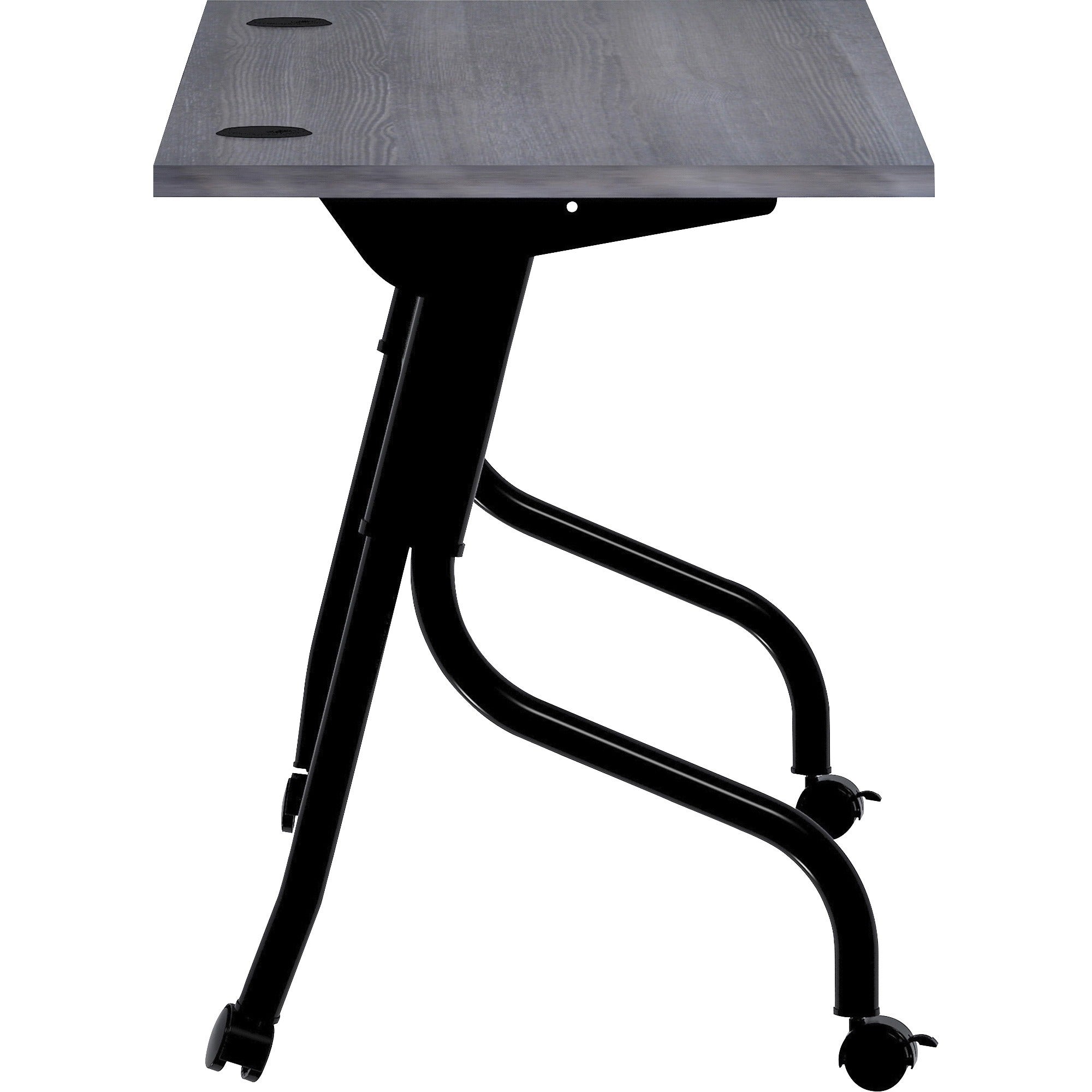 lorell-flip-top-training-table-for-table-topcharcoal-rectangle-melamine-top-black-four-leg-base-4-legs-x-60-table-top-width-x-2360-table-top-depth-2950-height-melamine-1-each_llr59487 - 4