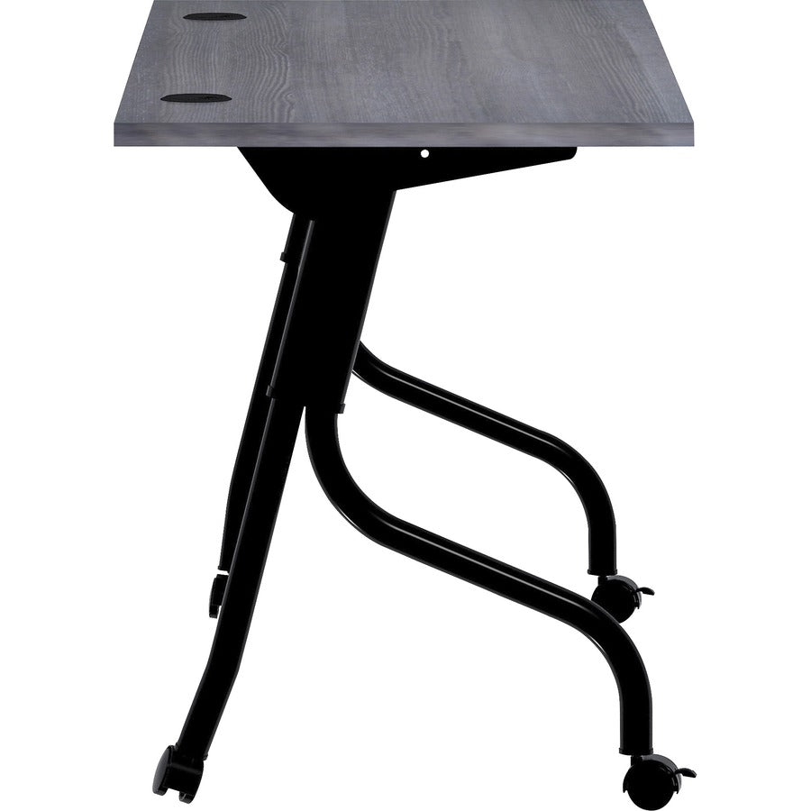 Lorell Flip Top Training Table - For - Table TopCharcoal Rectangle, Melamine Top - Black Four Leg Base - 4 Legs x 60" Table Top Width x 23.60" Table Top Depth - 29.50" Height - Melamine - 1 Each