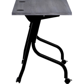 Lorell Flip Top Training Table - For - Table TopCharcoal Rectangle, Melamine Top - Black Four Leg Base - 4 Legs x 60" Table Top Width x 23.60" Table Top Depth - 29.50" Height - Melamine - 1 Each