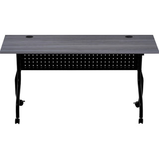 Lorell Flip Top Training Table - For - Table TopCharcoal Rectangle, Melamine Top - Black Four Leg Base - 4 Legs x 60" Table Top Width x 23.60" Table Top Depth - 29.50" Height - Melamine - 1 Each
