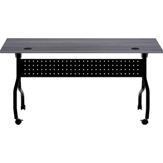 Lorell Flip Top Training Table - For - Table TopCharcoal Rectangle, Melamine Top - Black Four Leg Base - 4 Legs x 60" Table Top Width x 23.60" Table Top Depth - 29.50" Height - Melamine - 1 Each