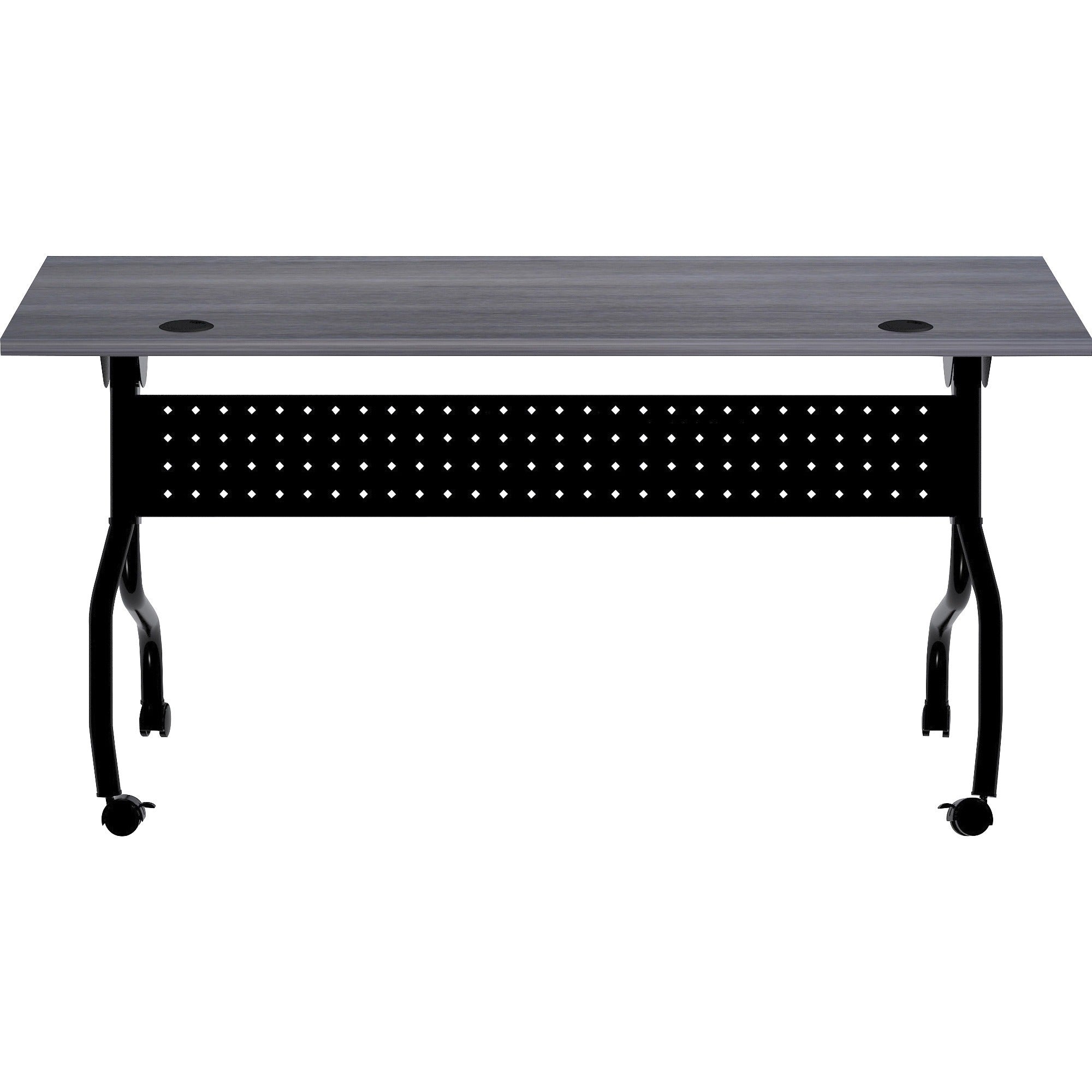 lorell-flip-top-training-table-for-table-topcharcoal-rectangle-melamine-top-black-four-leg-base-4-legs-x-60-table-top-width-x-2360-table-top-depth-2950-height-melamine-1-each_llr59487 - 5