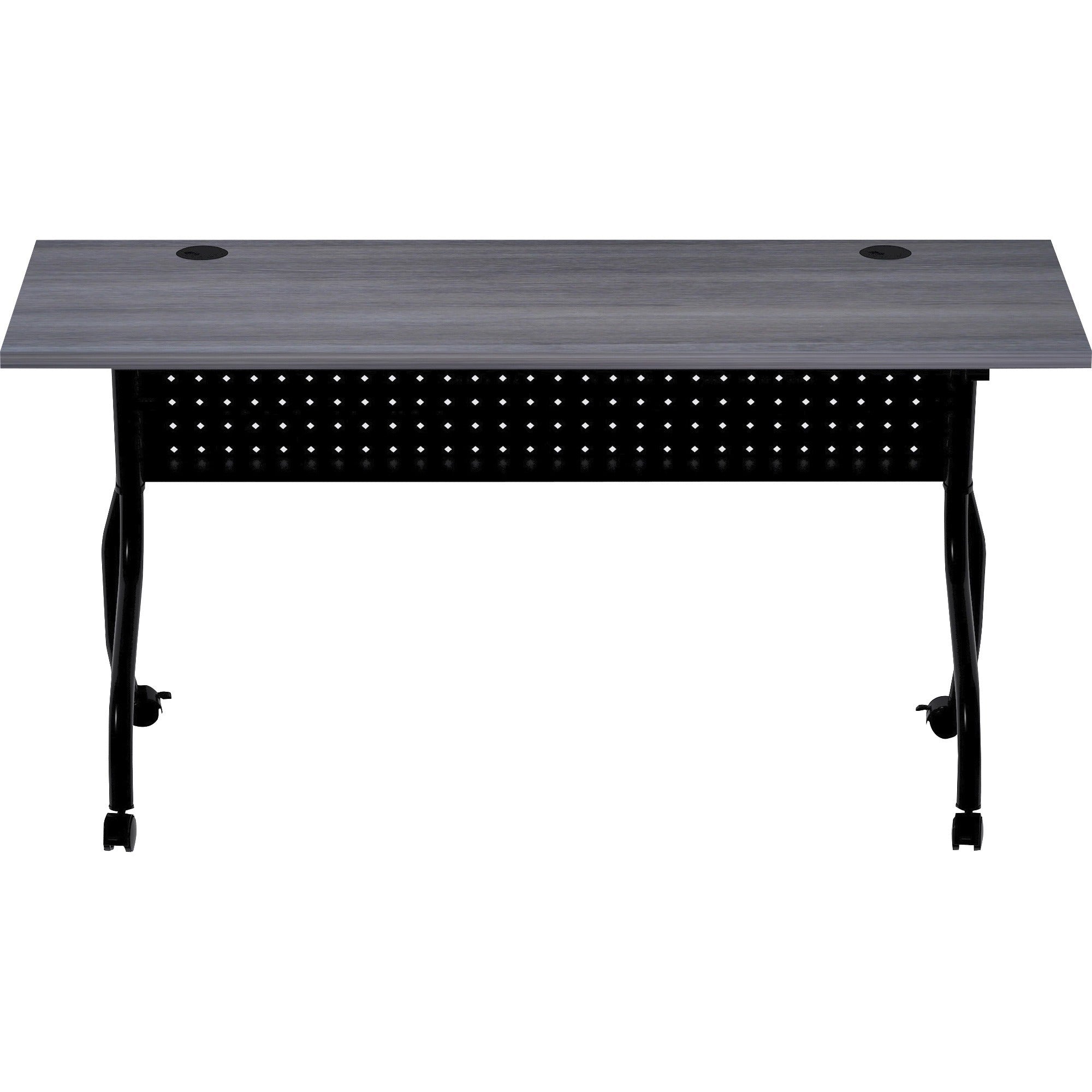lorell-flip-top-training-table-for-table-topcharcoal-rectangle-melamine-top-black-four-leg-base-4-legs-x-60-table-top-width-x-2360-table-top-depth-2950-height-melamine-1-each_llr59487 - 3