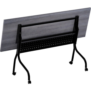 Lorell Flip Top Training Table - For - Table TopCharcoal Rectangle, Melamine Top - Black Four Leg Base - 4 Legs x 72" Table Top Width x 23.60" Table Top Depth - 29.50" Height - Melamine - 1 Each