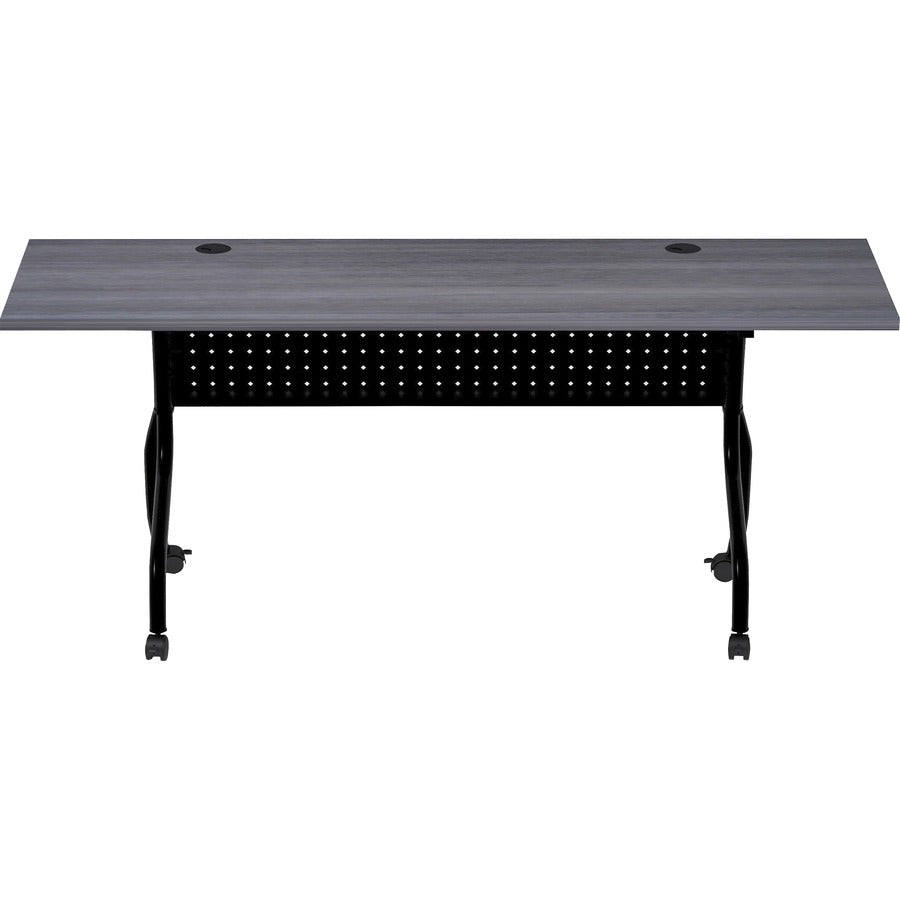 Lorell Flip Top Training Table - For - Table TopCharcoal Rectangle, Melamine Top - Black Four Leg Base - 4 Legs x 72" Table Top Width x 23.60" Table Top Depth - 29.50" Height - Melamine - 1 Each