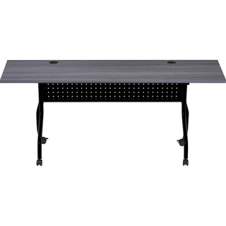 Lorell Flip Top Training Table - For - Table TopCharcoal Rectangle, Melamine Top - Black Four Leg Base - 4 Legs x 72" Table Top Width x 23.60" Table Top Depth - 29.50" Height - Melamine - 1 Each
