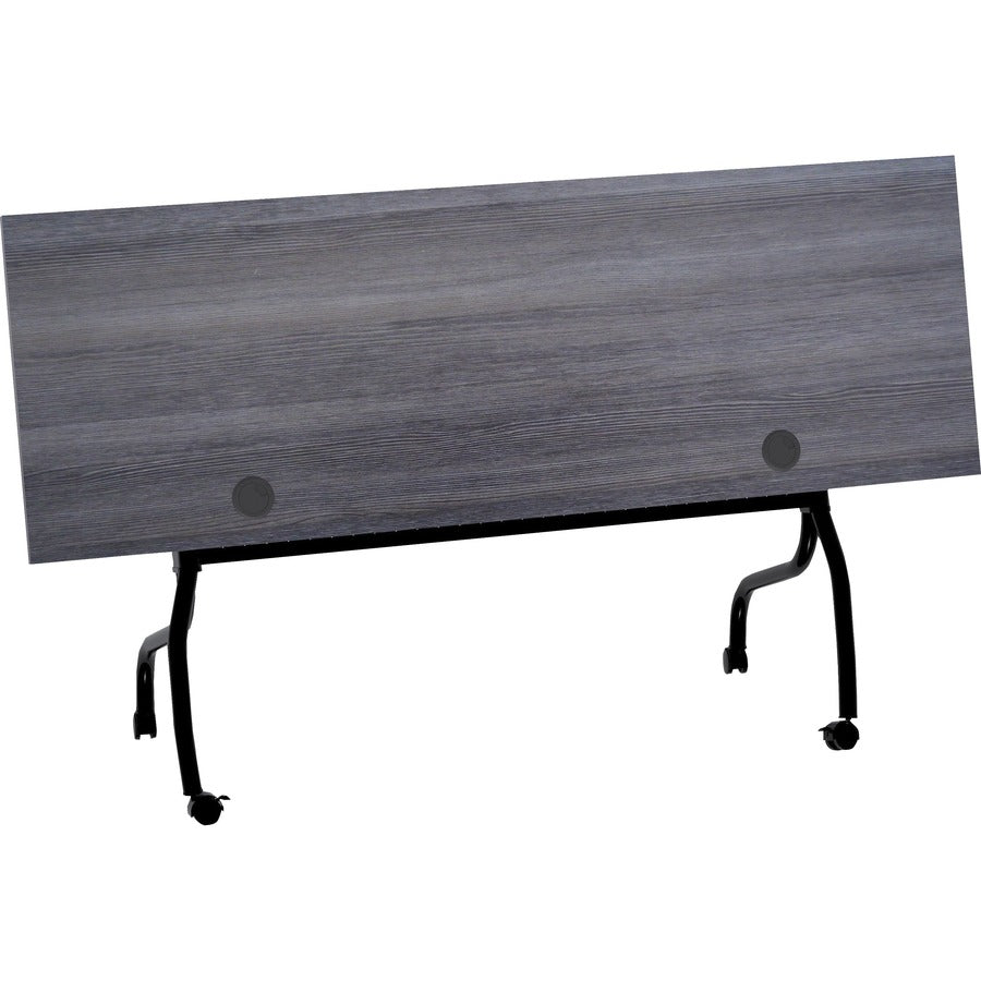 Lorell Flip Top Training Table - For - Table TopCharcoal Rectangle, Melamine Top - Black Four Leg Base - 4 Legs x 72" Table Top Width x 23.60" Table Top Depth - 29.50" Height - Melamine - 1 Each