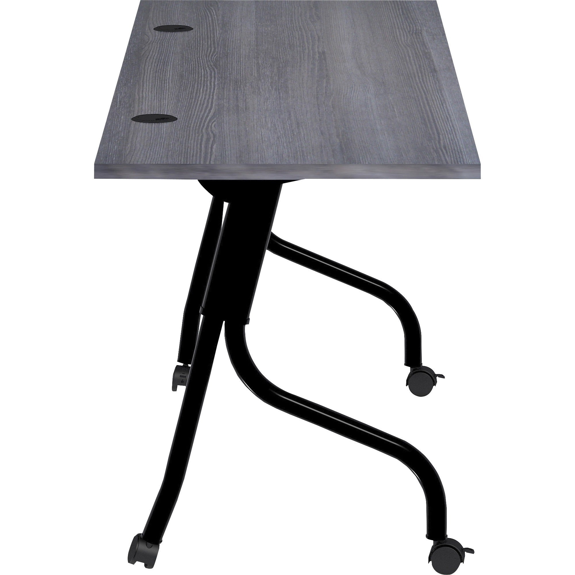 lorell-flip-top-training-table-for-table-topcharcoal-rectangle-melamine-top-black-four-leg-base-4-legs-x-72-table-top-width-x-2360-table-top-depth-2950-height-melamine-1-each_llr59488 - 4