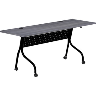 Lorell Flip Top Training Table - For - Table TopCharcoal Rectangle, Melamine Top - Black Four Leg Base - 4 Legs x 72" Table Top Width x 23.60" Table Top Depth - 29.50" Height - Melamine - 1 Each