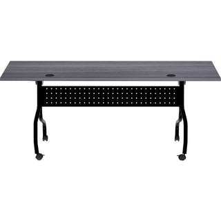 Lorell Flip Top Training Table - For - Table TopCharcoal Rectangle, Melamine Top - Black Four Leg Base - 4 Legs x 72" Table Top Width x 23.60" Table Top Depth - 29.50" Height - Melamine - 1 Each