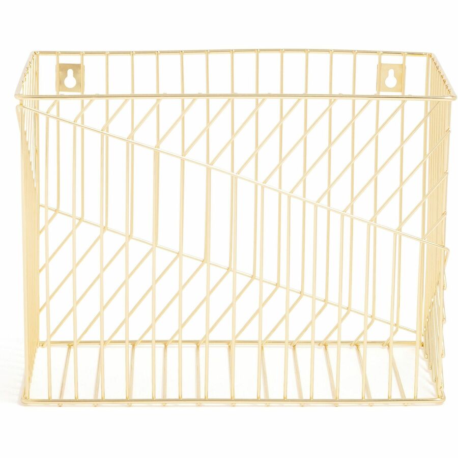 Vena Hanging File Basket, Letter Size, 6.85" Long, Gold