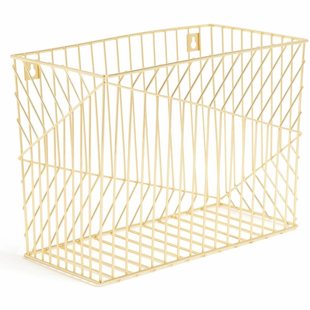 Vena Hanging File Basket, Letter Size, 6.85" Long, Gold