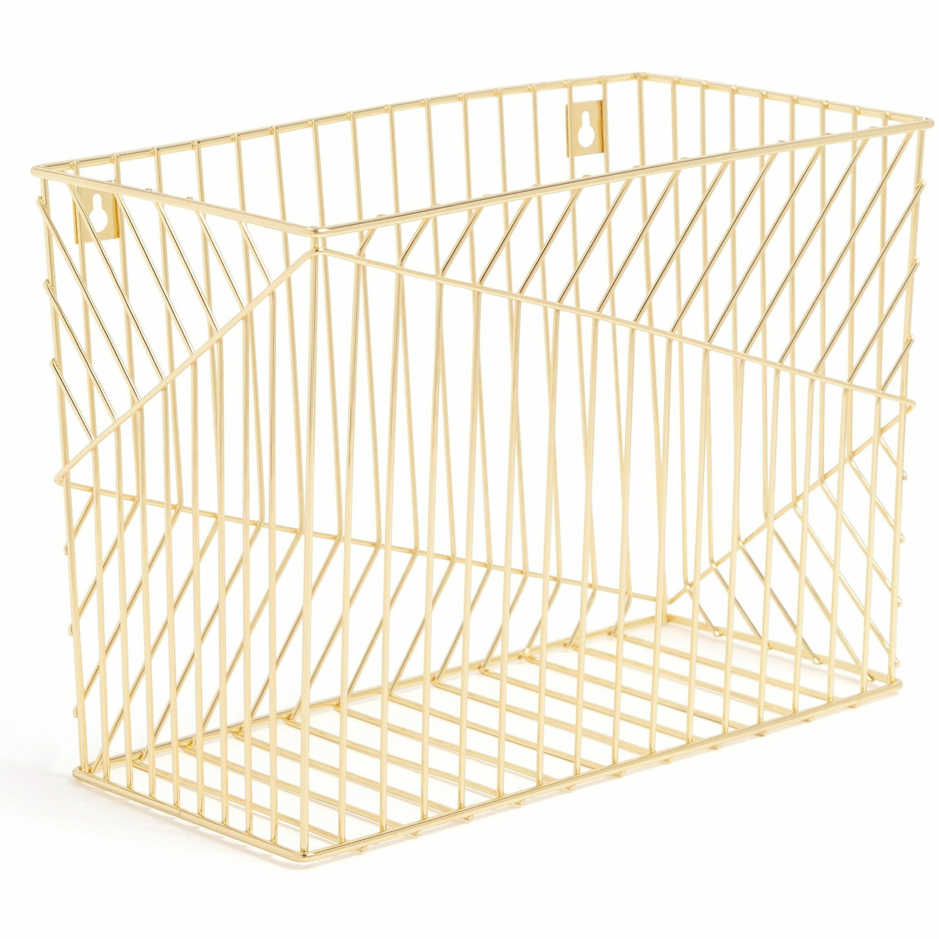 Vena Hanging File Basket, Letter Size, 6.85" Long, Gold