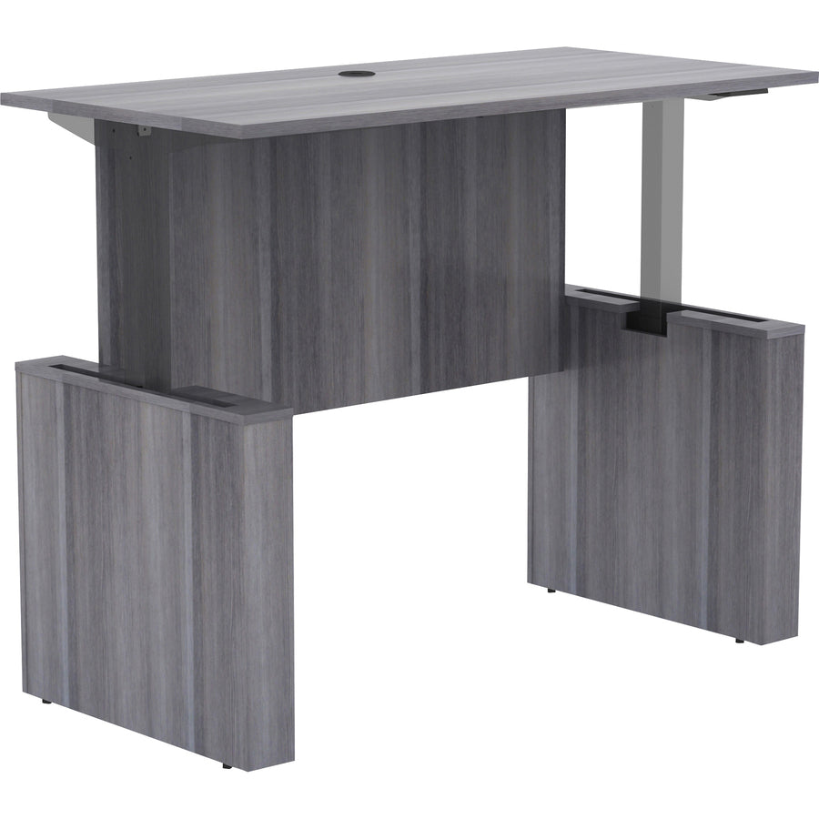 Lorell Essentials Series Sit-to-Stand Desk Shell - 0.1" Top, 1" Edge, 60" x 29"49" - Finish: Weathered Charcoal