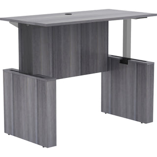 Lorell Essentials Series Sit-to-Stand Desk Shell - 0.1" Top, 1" Edge, 60" x 29"49" - Finish: Weathered Charcoal