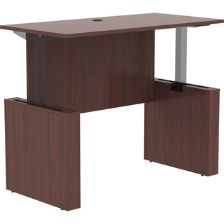 Lorell Essentials Series Sit-to-Stand Desk Shell - 0.1" Top, 1" Edge, 60" x 29"49" - Finish: Mahogany - Mahogany Laminate Table Top