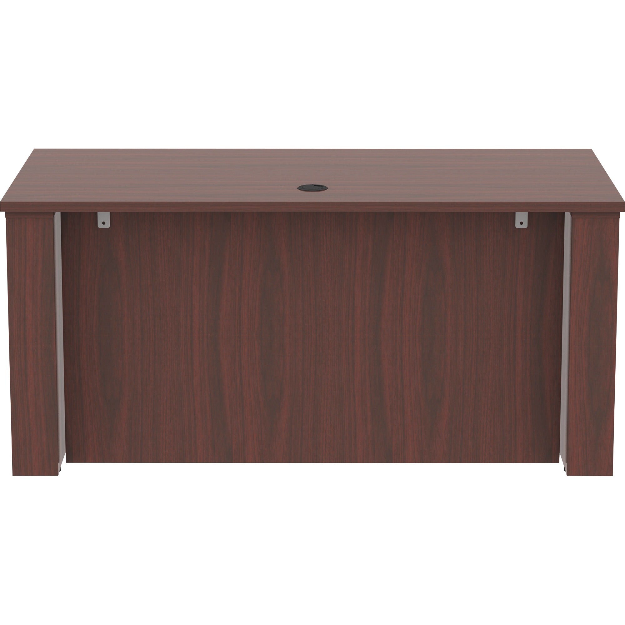 lorell-essentials-series-sit-to-stand-desk-shell-01-top-1-edge-60-x-2949-finish-mahogany-mahogany-laminate-table-top_llr69571 - 4