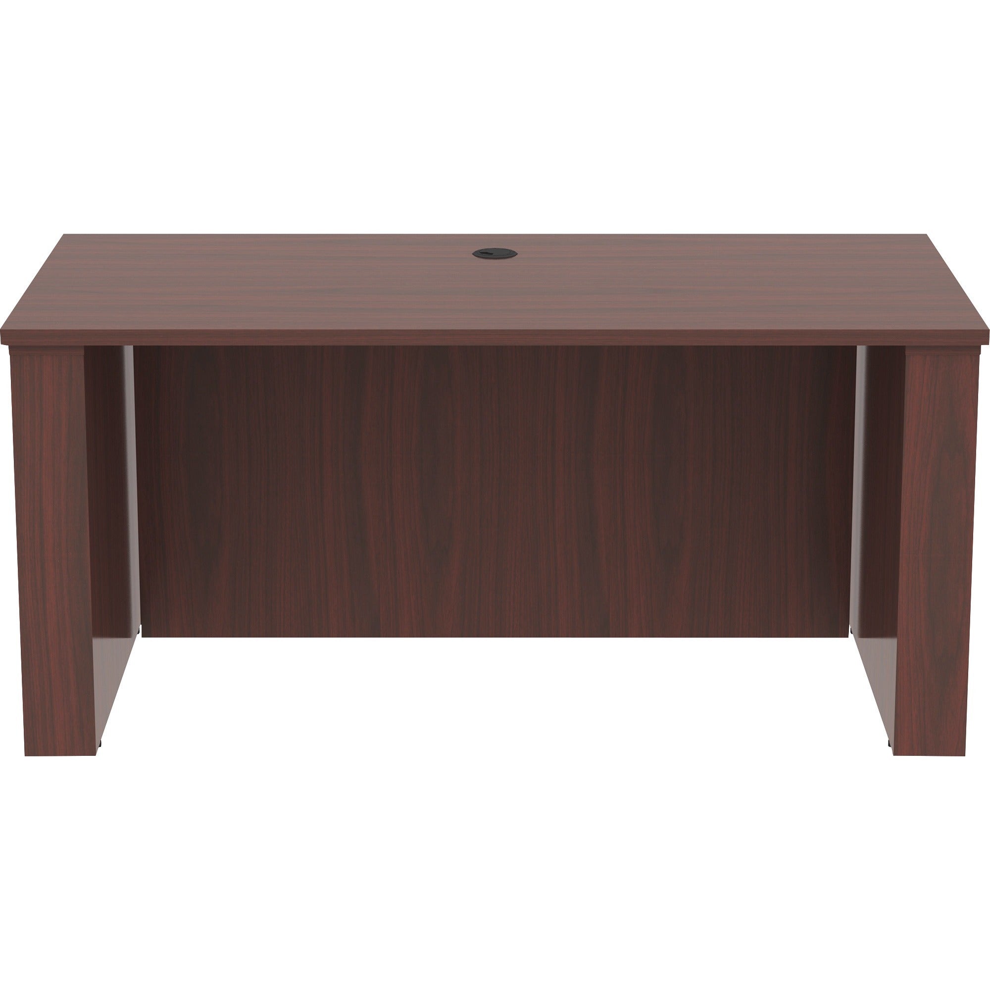 lorell-essentials-series-sit-to-stand-desk-shell-01-top-1-edge-60-x-2949-finish-mahogany-mahogany-laminate-table-top_llr69571 - 2