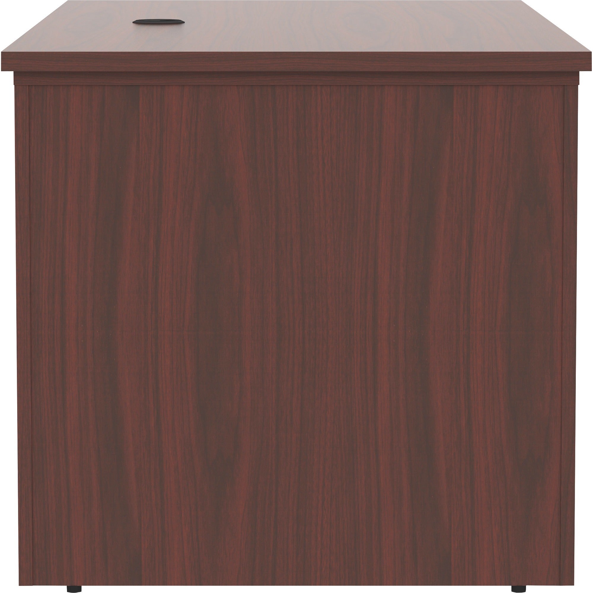 lorell-essentials-series-sit-to-stand-desk-shell-01-top-1-edge-60-x-2949-finish-mahogany-mahogany-laminate-table-top_llr69571 - 3
