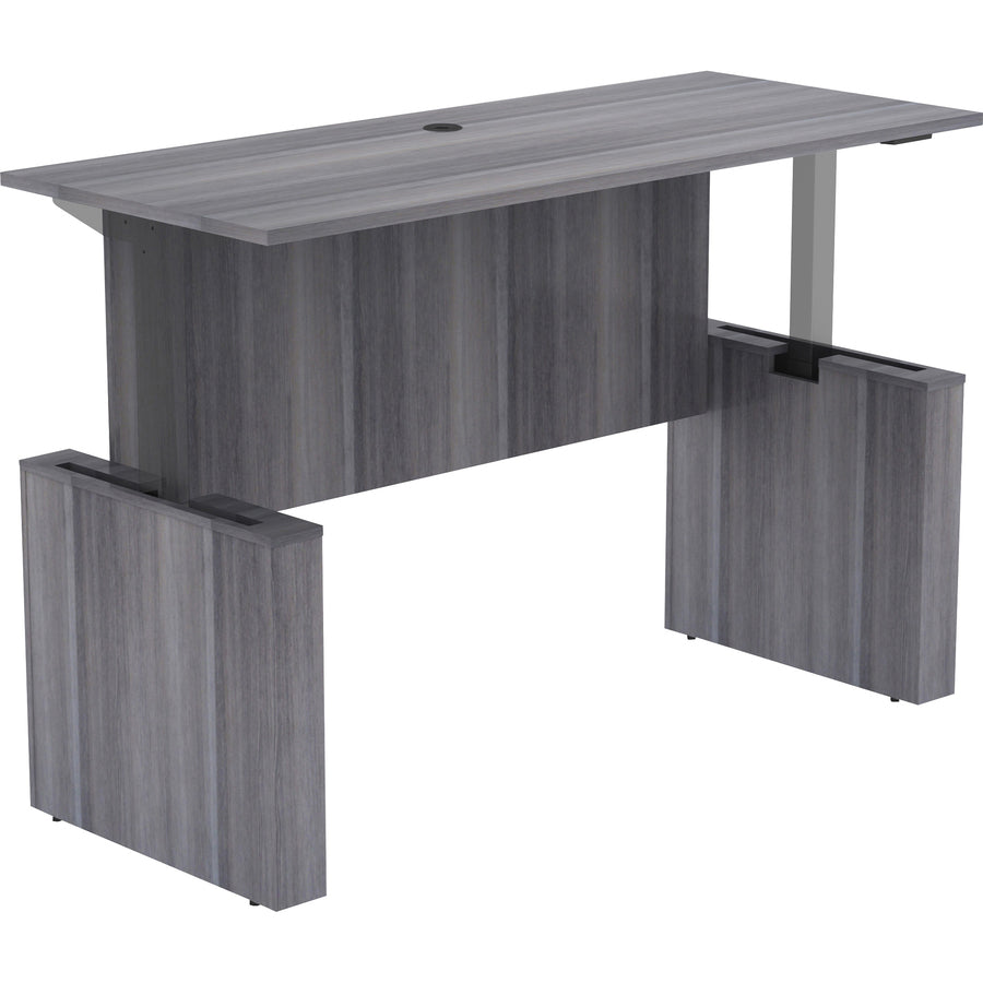 Lorell Essentials Series Sit-to-Stand Desk Shell - 0.1" Top, 1" Edge, 72" x 29"49" - Finish: Weathered Charcoal - Laminate Table Top