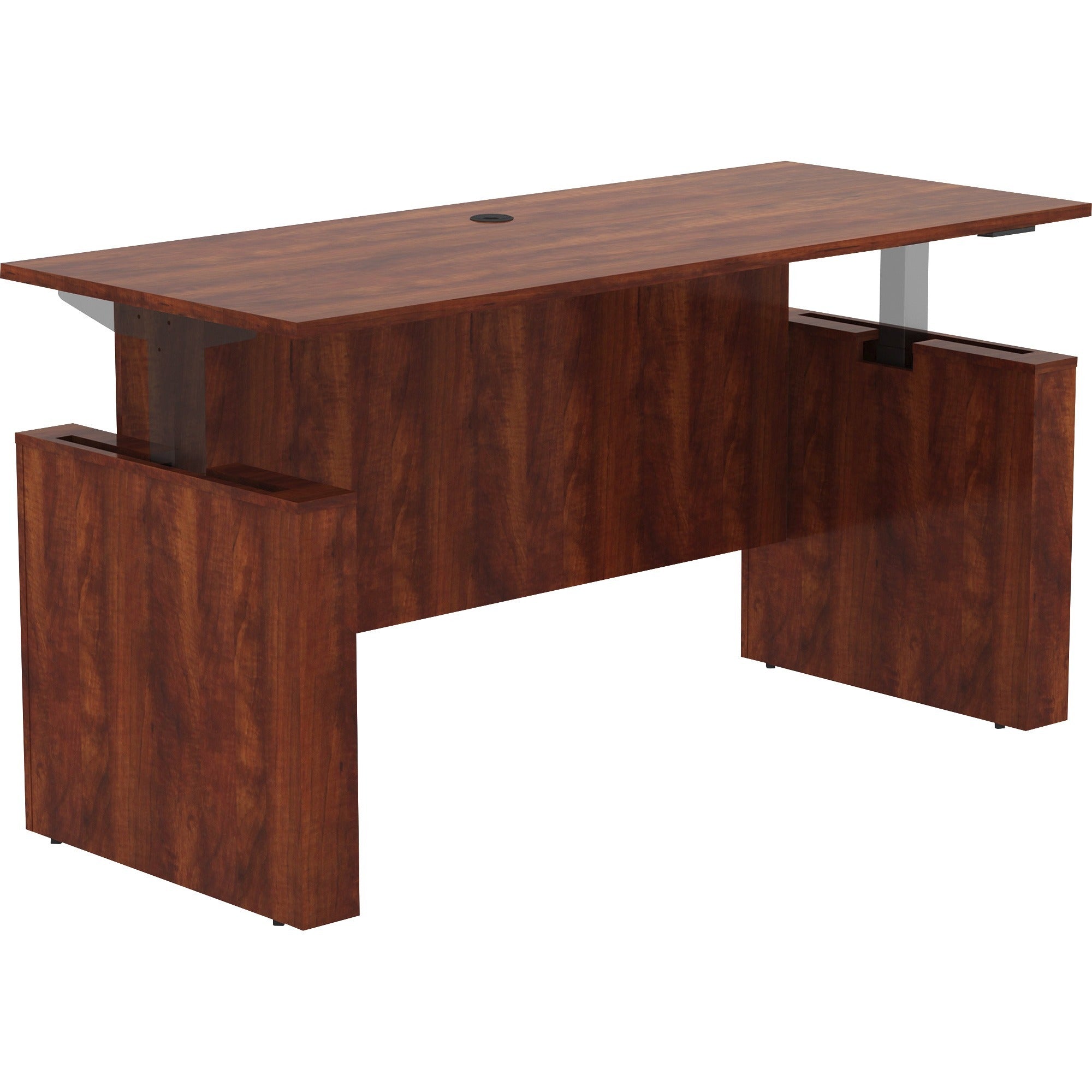 lorell-essentials-series-sit-to-stand-desk-shell-01-top-1-edge-72-x-2949-finish-cherry-laminate-table-top_llr69573 - 1