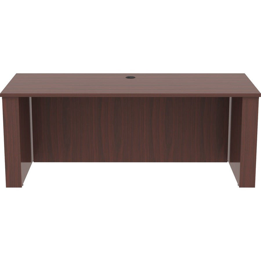 Lorell Essentials Series Sit-to-Stand Desk Shell - 0.1" Top, 1" Edge, 72" x 29"49" - Finish: Mahogany - Laminate Table Top