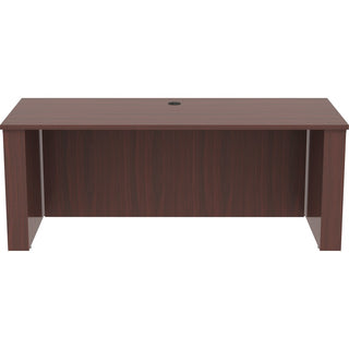 Lorell Essentials Series Sit-to-Stand Desk Shell - 0.1" Top, 1" Edge, 72" x 29"49" - Finish: Mahogany - Laminate Table Top