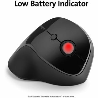 Pro Fit Ergo Vertical Wireless Mouse, 2.4 GHz Frequency/65.62 ft Wireless Range, Right Hand Use, Black