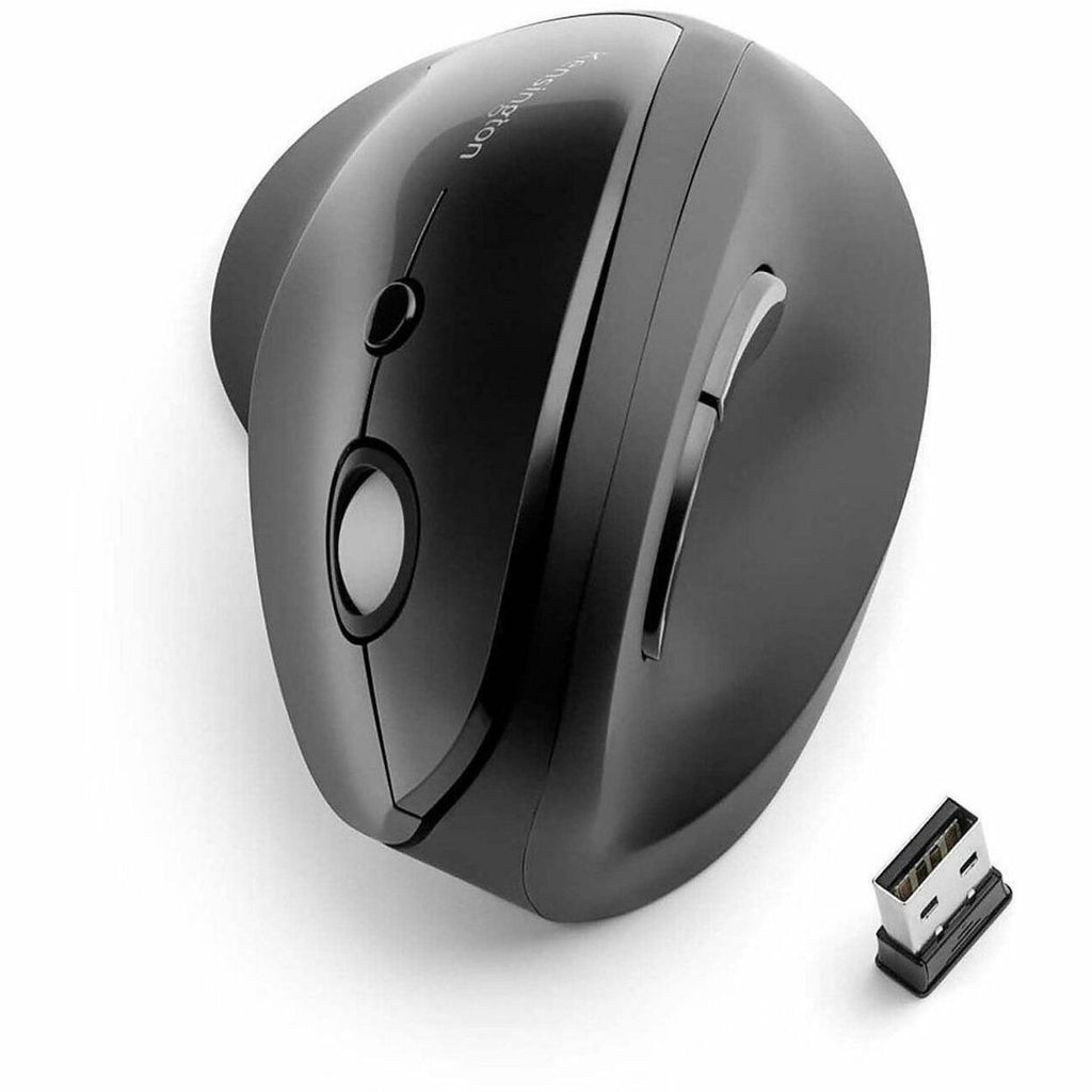 Pro Fit Ergo Vertical Wireless Mouse, 2.4 GHz Frequency/65.62 ft Wireless Range, Right Hand Use, Black