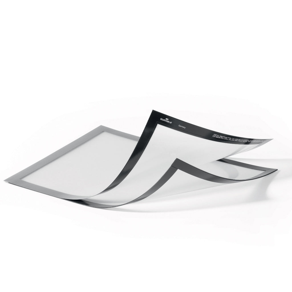 DURAFRAME Magnetic Plus Sign Holder, 8.5 x 11, Silver Frame, 2/Pack