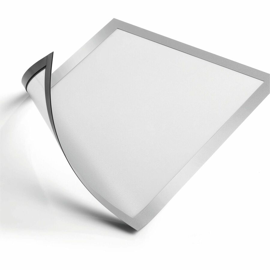 DURABLE DURAFRAME Magnetic Frame - 2 Pack - 5.50" Holding Width x 8.50" Holding Height - Magnetic, Anti-glare, Four Sided, Sturdy - Plastic - Silver
