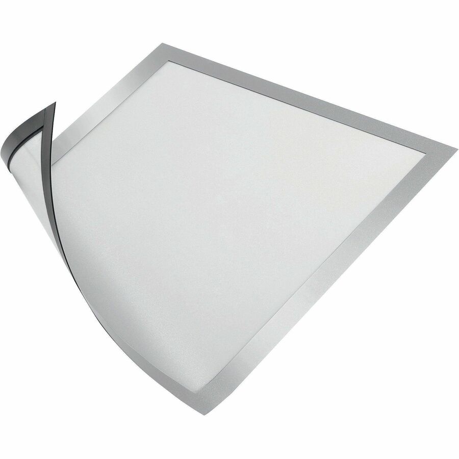 DURABLE DURAFRAME Magnetic Frame - 2 Pack - 5.50" Holding Width x 8.50" Holding Height - Magnetic, Anti-glare, Four Sided, Sturdy - Plastic - Silver