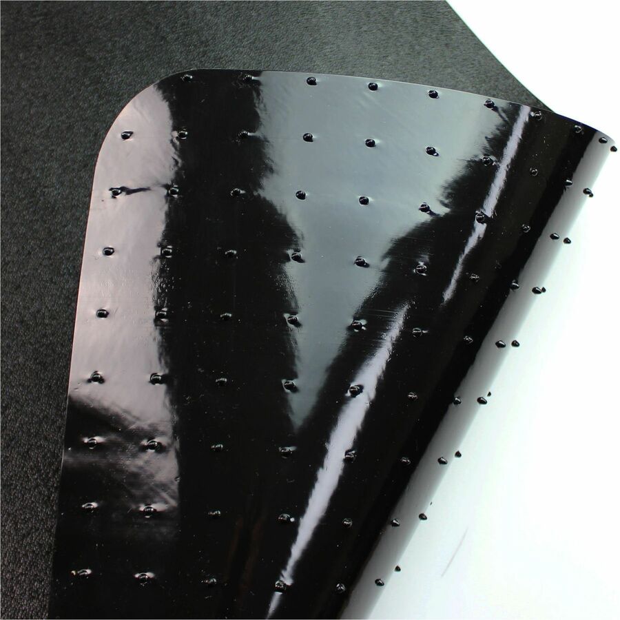 Advantagemat Black Vinyl Lipped Chair Mat for Carpets - 36" x 48" - 48" Length x 36" Width x 0.090" Depth x 0.090" Thickness - Lip Size 20" Length x 10" Width - Lipped - Classic - Vinyl, Polyvinyl Chloride (PVC) - Black - 1Each - TAA Compliant