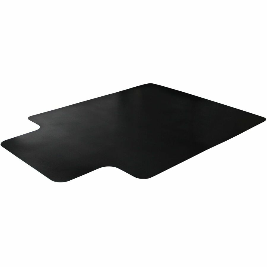 Advantagemat Black Vinyl Lipped Chair Mat for Carpets - 36" x 48" - 48" Length x 36" Width x 0.090" Depth x 0.090" Thickness - Lip Size 20" Length x 10" Width - Lipped - Classic - Vinyl, Polyvinyl Chloride (PVC) - Black - 1Each - TAA Compliant