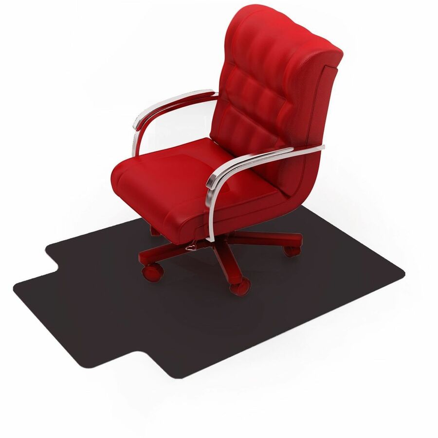 Advantagemat Black Vinyl Lipped Chair Mat for Carpets - 36" x 48" - 48" Length x 36" Width x 0.090" Depth x 0.090" Thickness - Lip Size 20" Length x 10" Width - Lipped - Classic - Vinyl, Polyvinyl Chloride (PVC) - Black - 1Each - TAA Compliant