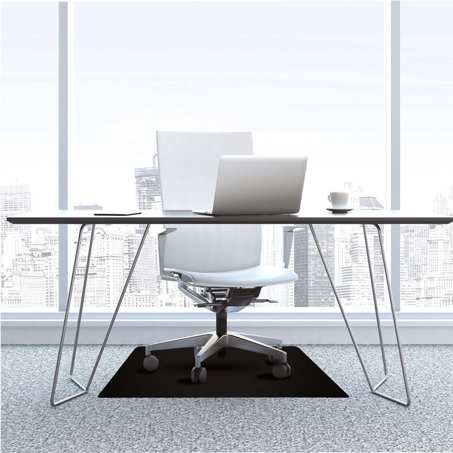 Advantagemat Black Vinyl Rectangular Chair Mat for Carpets - 48" x 60" - Carpeted Floor - 60" Length x 48" Width x 0.090" Depth x 0.090" Thickness - Rectangular - Classic - Polyvinyl Chloride (PVC), Vinyl - Black - 1Each - TAA Compliant