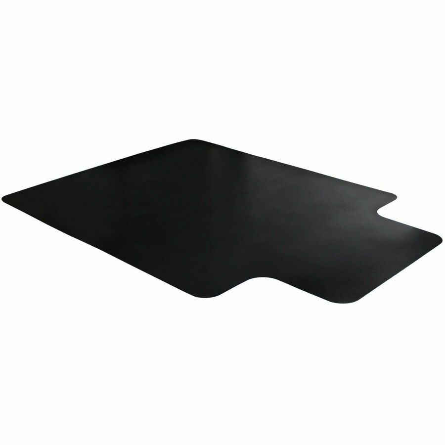 Advantagemat Black Vinyl Lipped Chair Mat for Hard Floor - 36" x 48" - 48" Length x 36" Width x 0.080" Depth x 0.080" Thickness - Lip Size 20" Length x 10" Width - Lipped - Classic - Vinyl, Polyvinyl Chloride (PVC) - Black - 1Each - TAA Complian