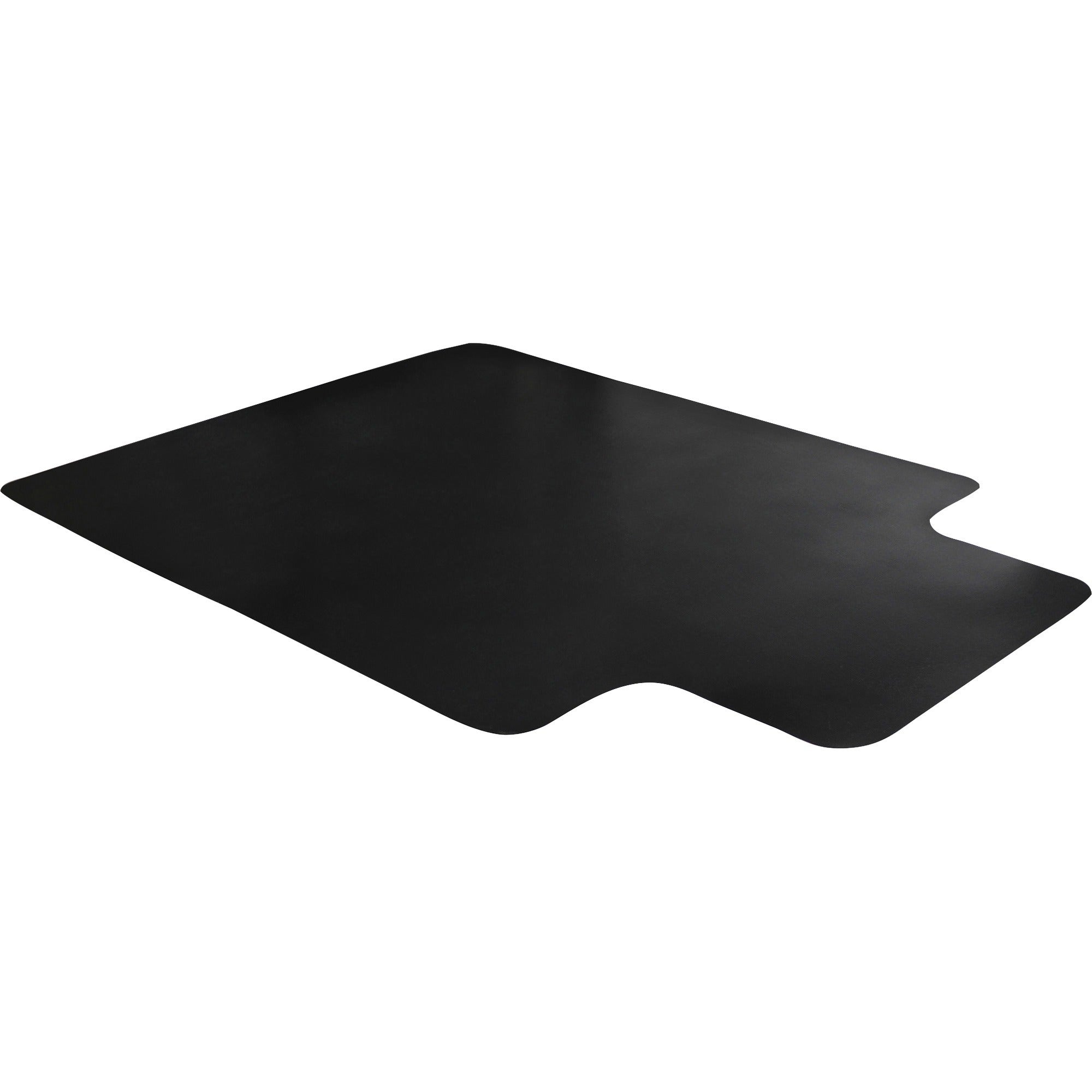 Advantagemat Black Vinyl Lipped Chair Mat for Hard Floor - 45" x 53" - Hard Floor - 53" Length x 45" Width x 0.080" Depth x 0.080" Thickness - Lip Size 25" Length x 12" Width - Lipped - Classic - Polyvinyl Chloride (PVC) - Black - 1Each - TAA Co