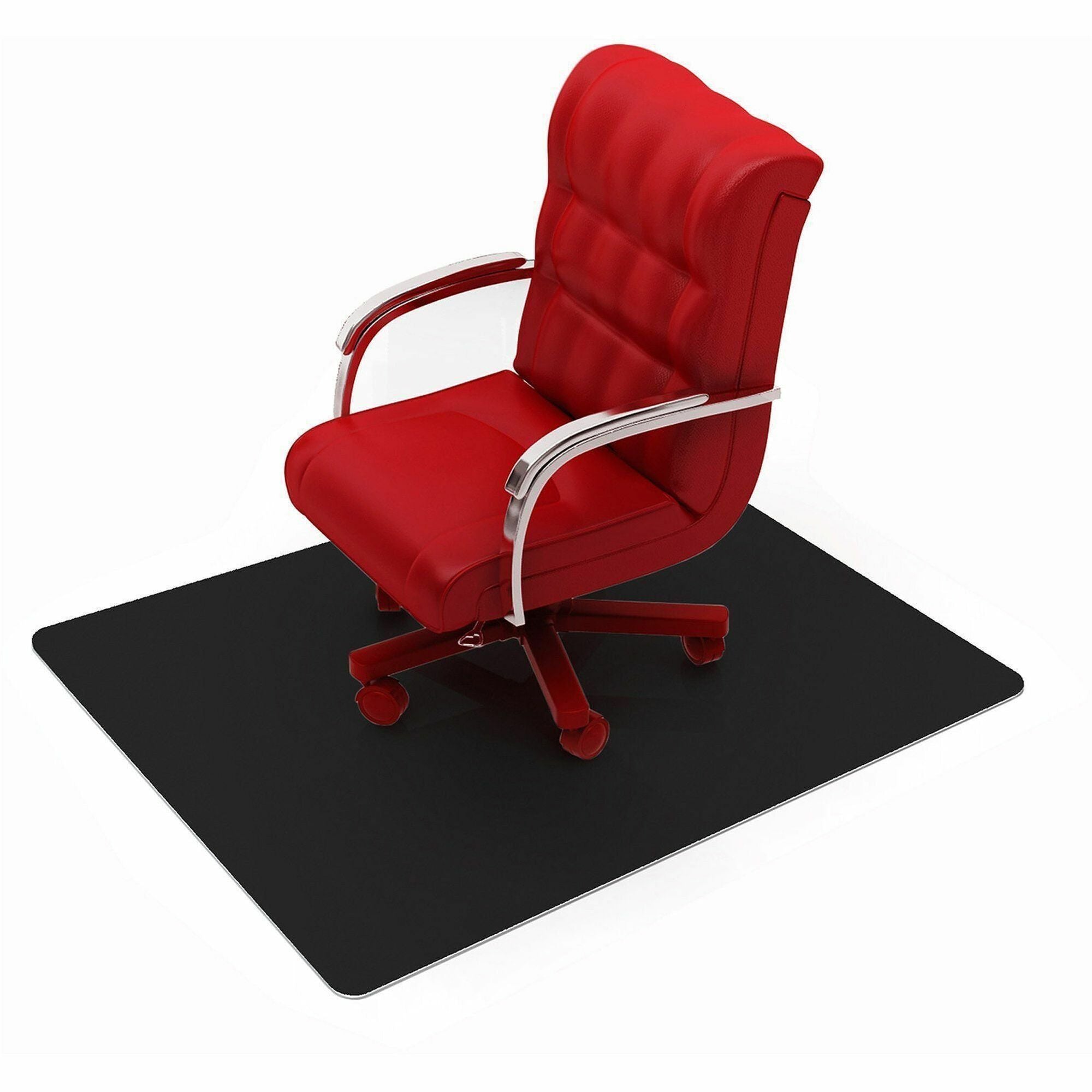 Advantagemat Black Vinyl Rectangular Chair Mat for Hard Floor - 48" x 60" - Hard Floor - 60" Length x 48" Width x 0.080" Depth x 0.080" Thickness - Rectangular - Classic - Polyvinyl Chloride (PVC) - Black - 1Each - TAA Compliant