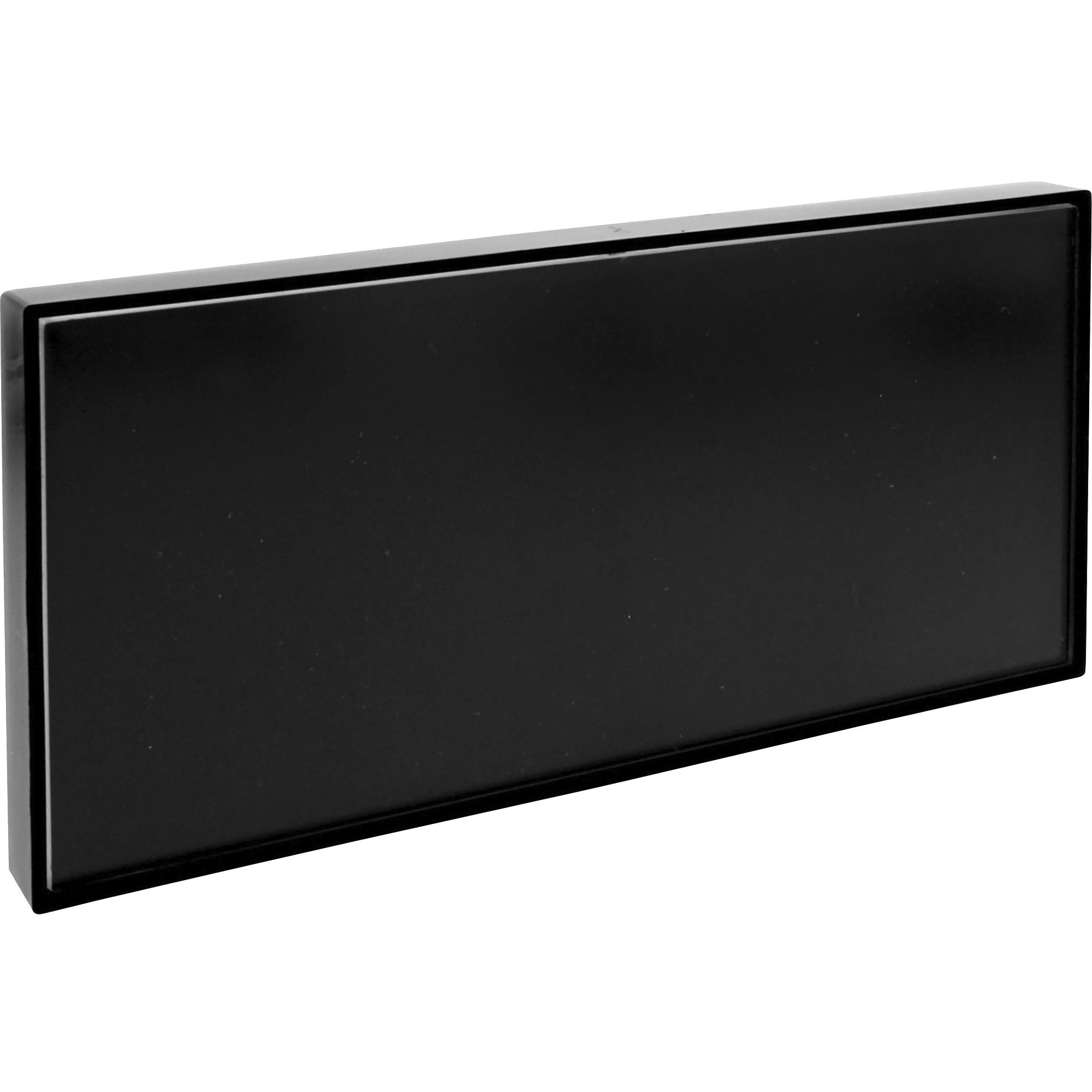 lorell-snap-plate-architectural-sign-1-each-12-width-x-6-height-x-12-depth-rectangular-shape-surface-mountable-easy-readability-injection-molded-easy-to-use-plastic-black_llr02650 - 1