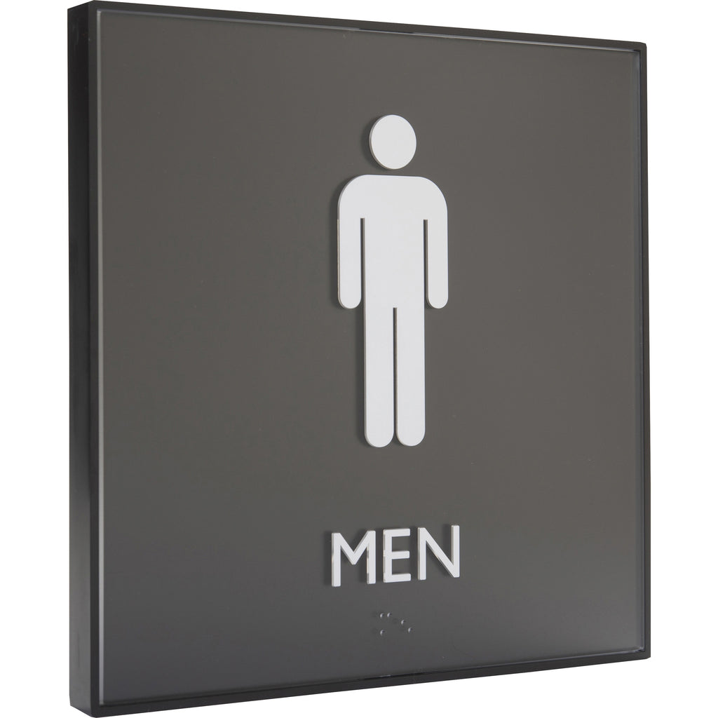 lorell-mens-restroom-sign-1-each-men-print-message-8-width-x-8-height-square-shape-easy-readability-injection-molded-plastic-black-black_llr02658 - 4