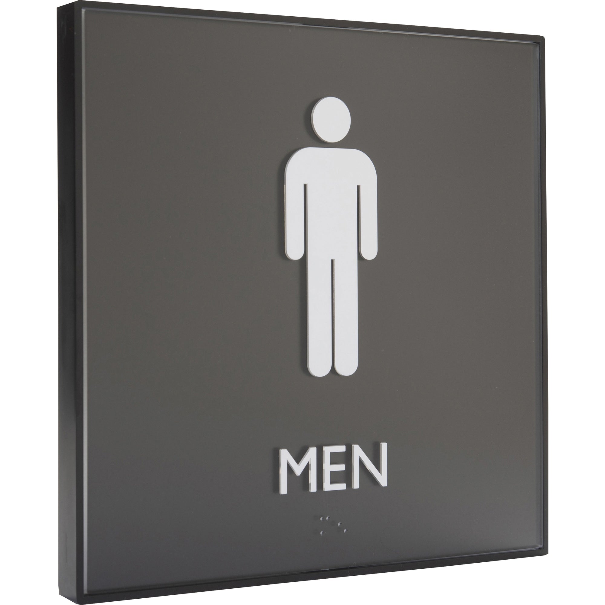 lorell-mens-restroom-sign-1-each-men-print-message-8-width-x-8-height-square-shape-easy-readability-injection-molded-plastic-black-black_llr02658 - 4