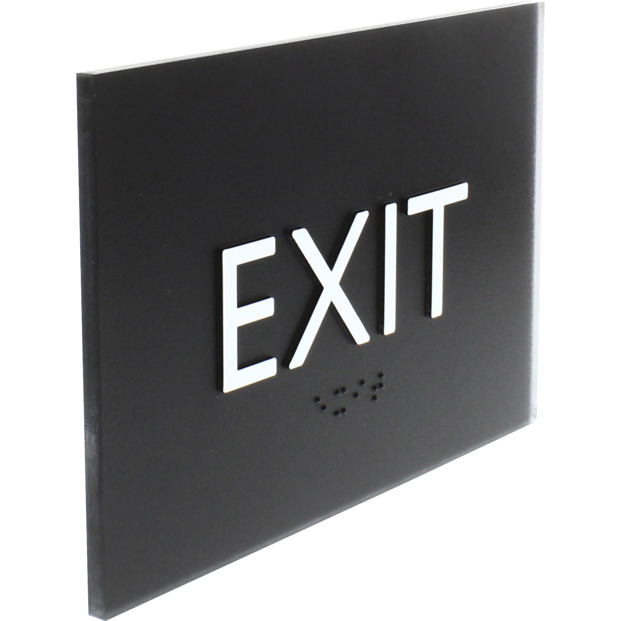 lorell-exit-sign-1-each-45-width-x-68-height-rectangular-shape-easy-readability-braille-plastic-black-black_llr02671 - 3